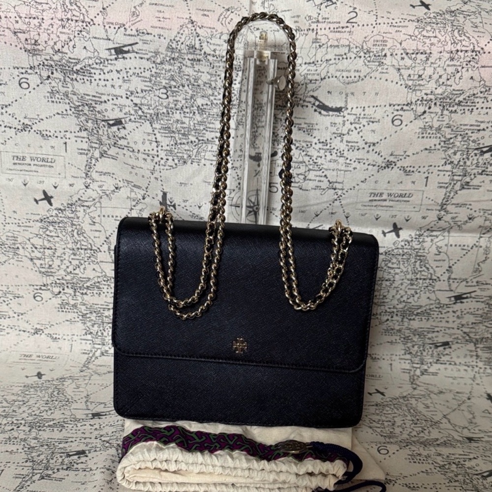 Tory Burch Elegant Black Chain Shoulder/Crossbody Bag